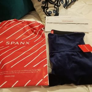 Spanx Velvet Leggings Lapis Blue